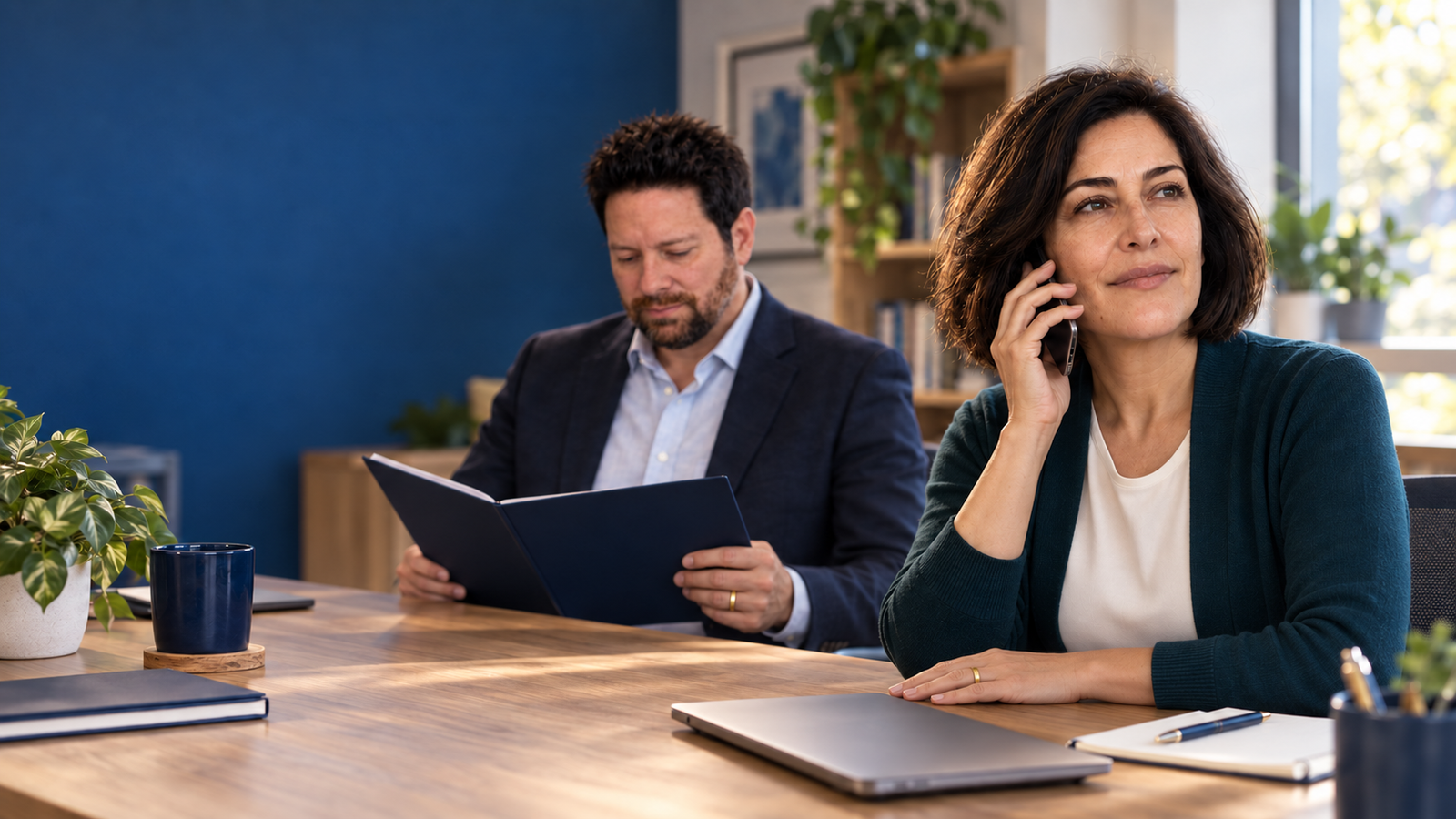 Elham and Michael in the charity office